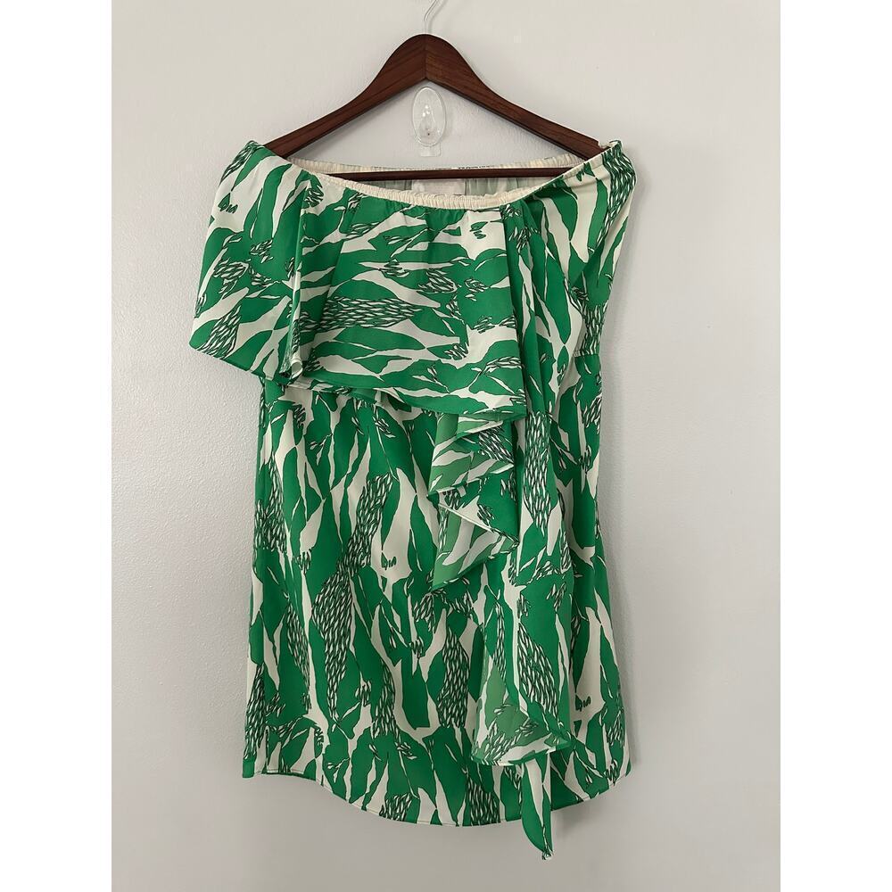 MM Couture Miss Me Green Strapless Off The Shoulder Dress